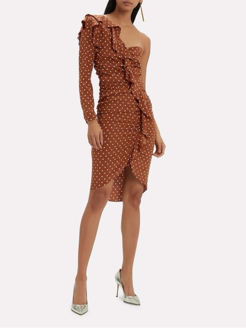 VERONICA BEARD Leona Silk One Shoulder Polka Dot Dress Sz 2